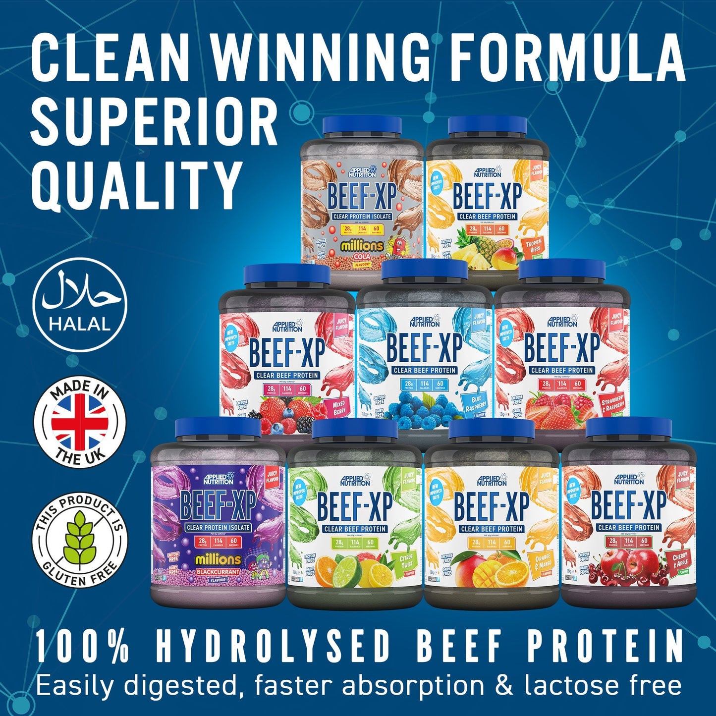 BEEF-XP Clear Beef Protein Isolate 1.8kg (60 Servings)