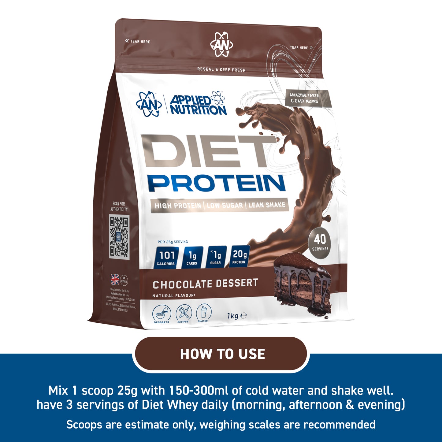 Diet Whey 1kg  40 Serv.