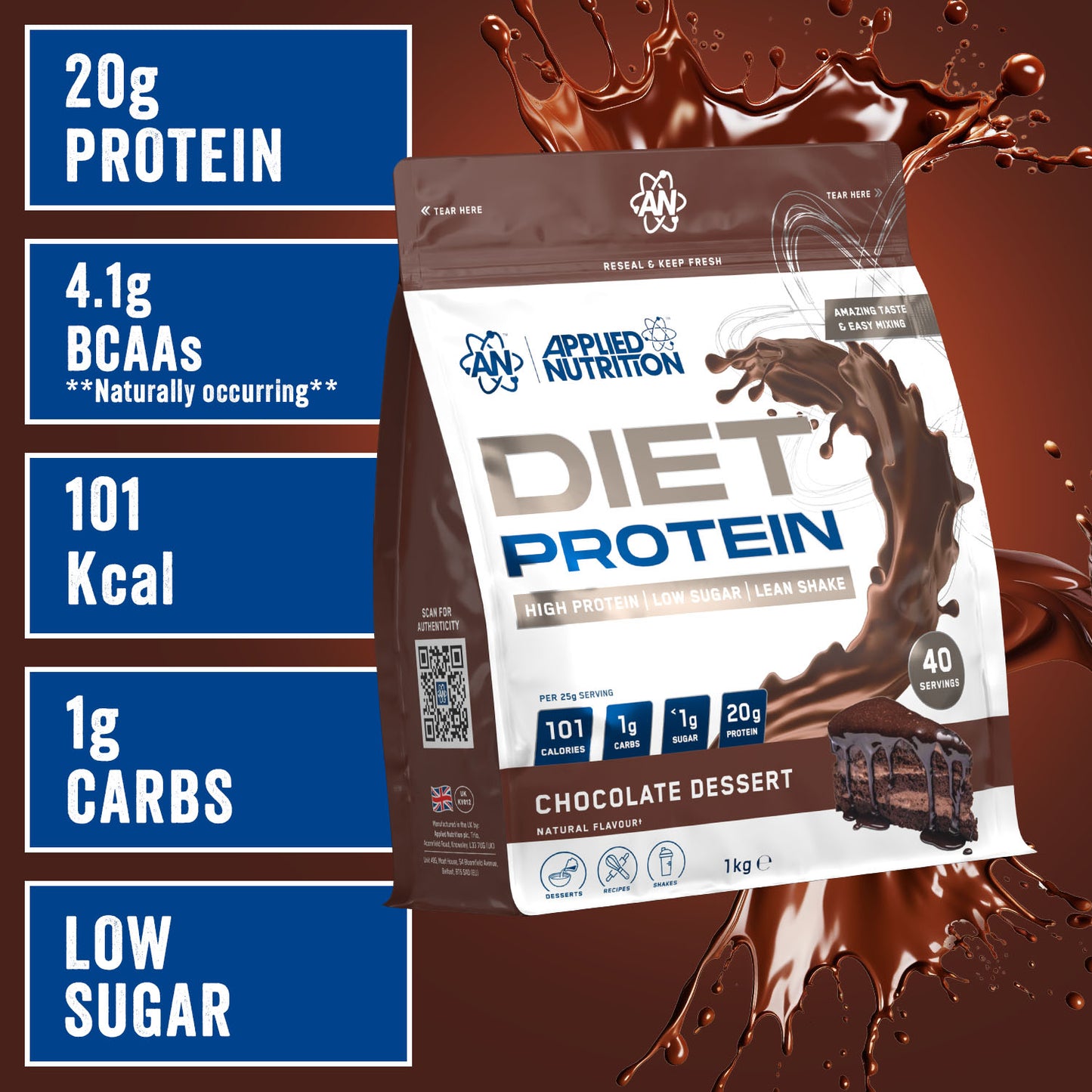 Diet Whey 1kg  40 Serv.