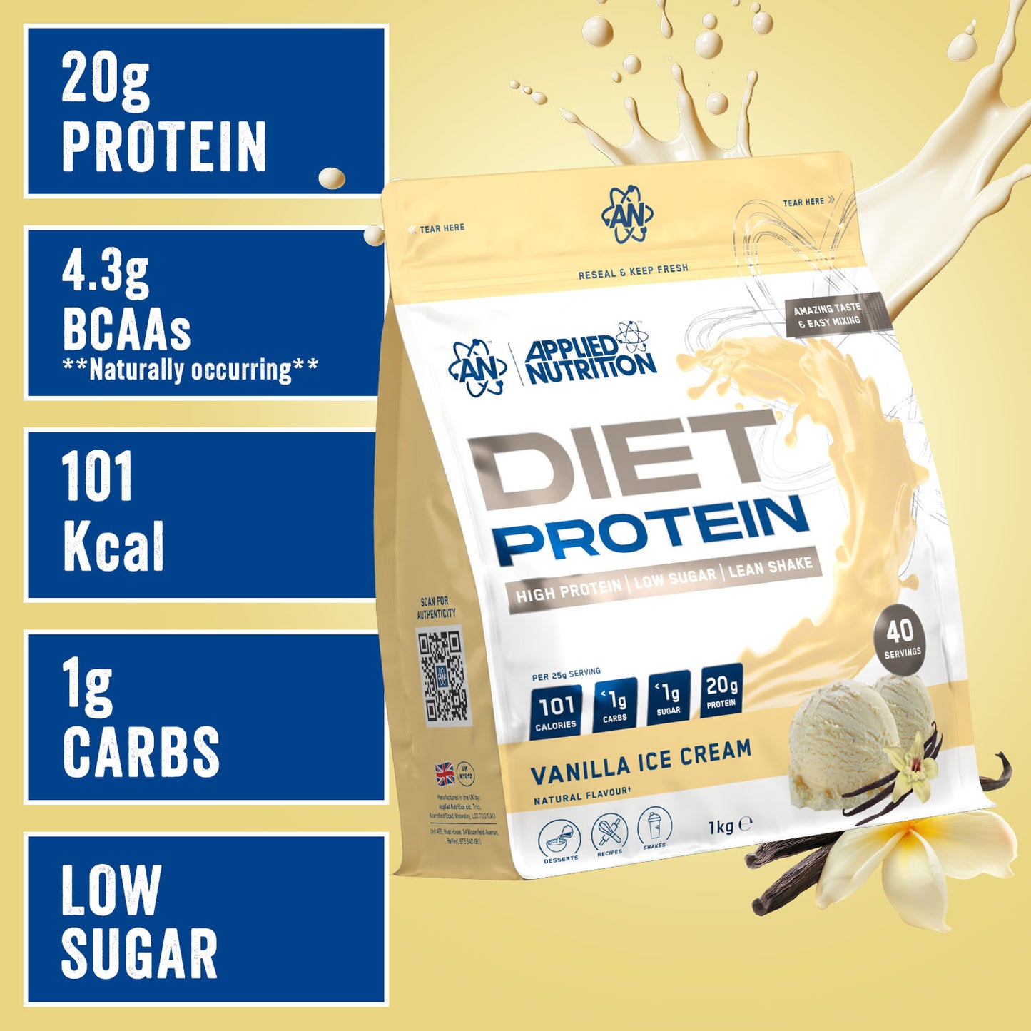 Diet Whey 1kg  40 Serv.