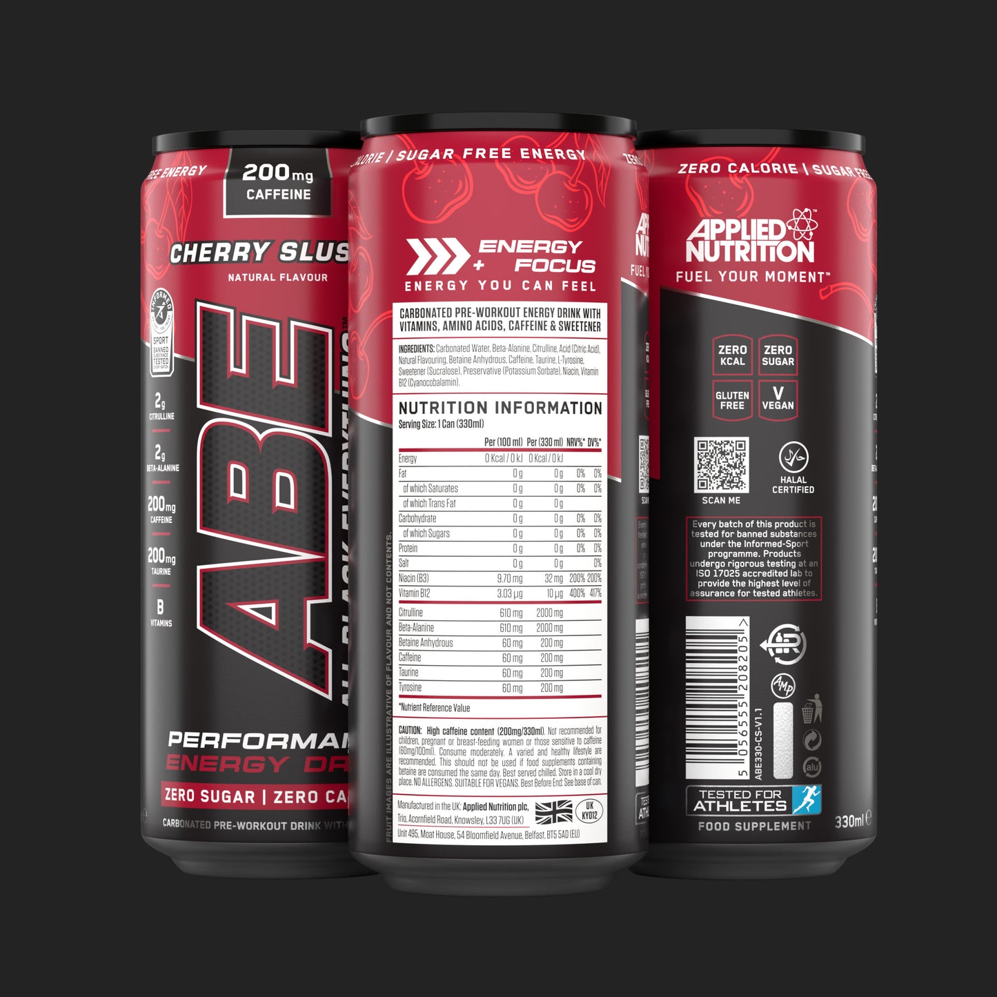 ABE - Energy & Performance Pre Workout Cans x12 - Sin azúcar.