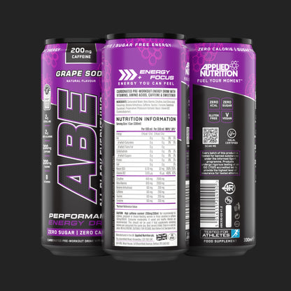 ABE - Energy & Performance Pre Workout Cans x12 - Sin azúcar.