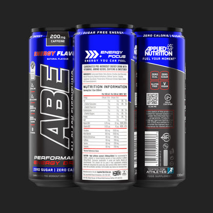 ABE - Energy & Performance Pre Workout Cans x12 - Sin azúcar.