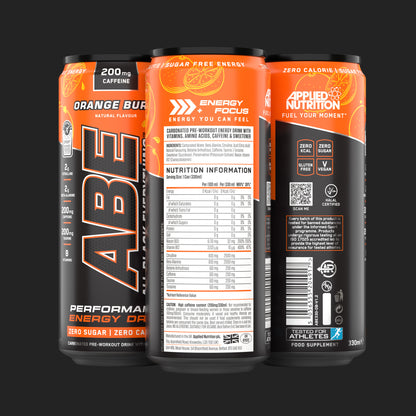 ABE - Energy & Performance Pre Workout Cans x12 - Sin azúcar.