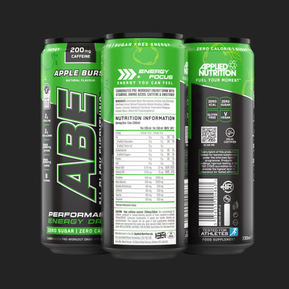 ABE - Energy & Performance Pre Workout Cans x12 - Sin azúcar.