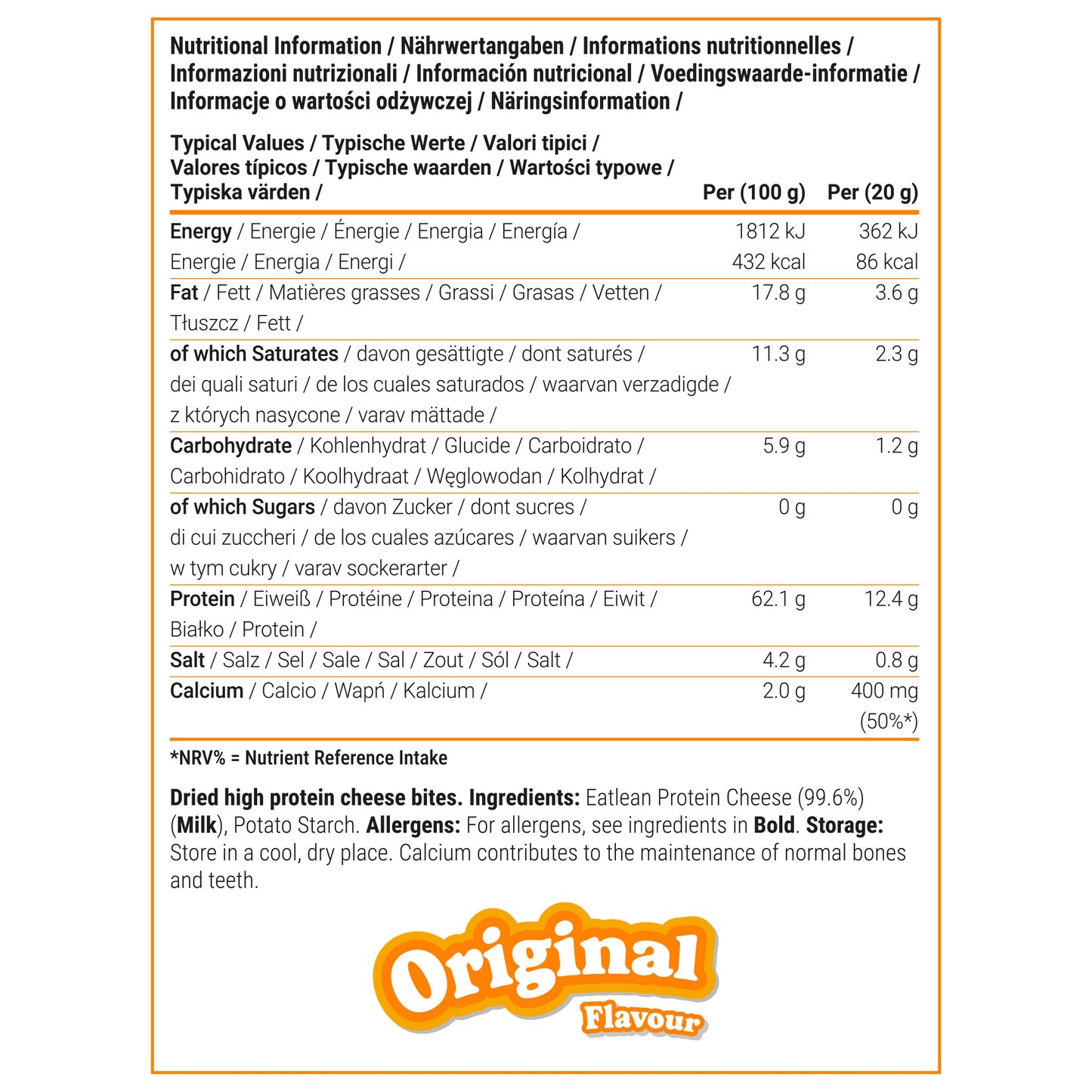 Protein Crunchy Cheese Bites 10 x 20gr