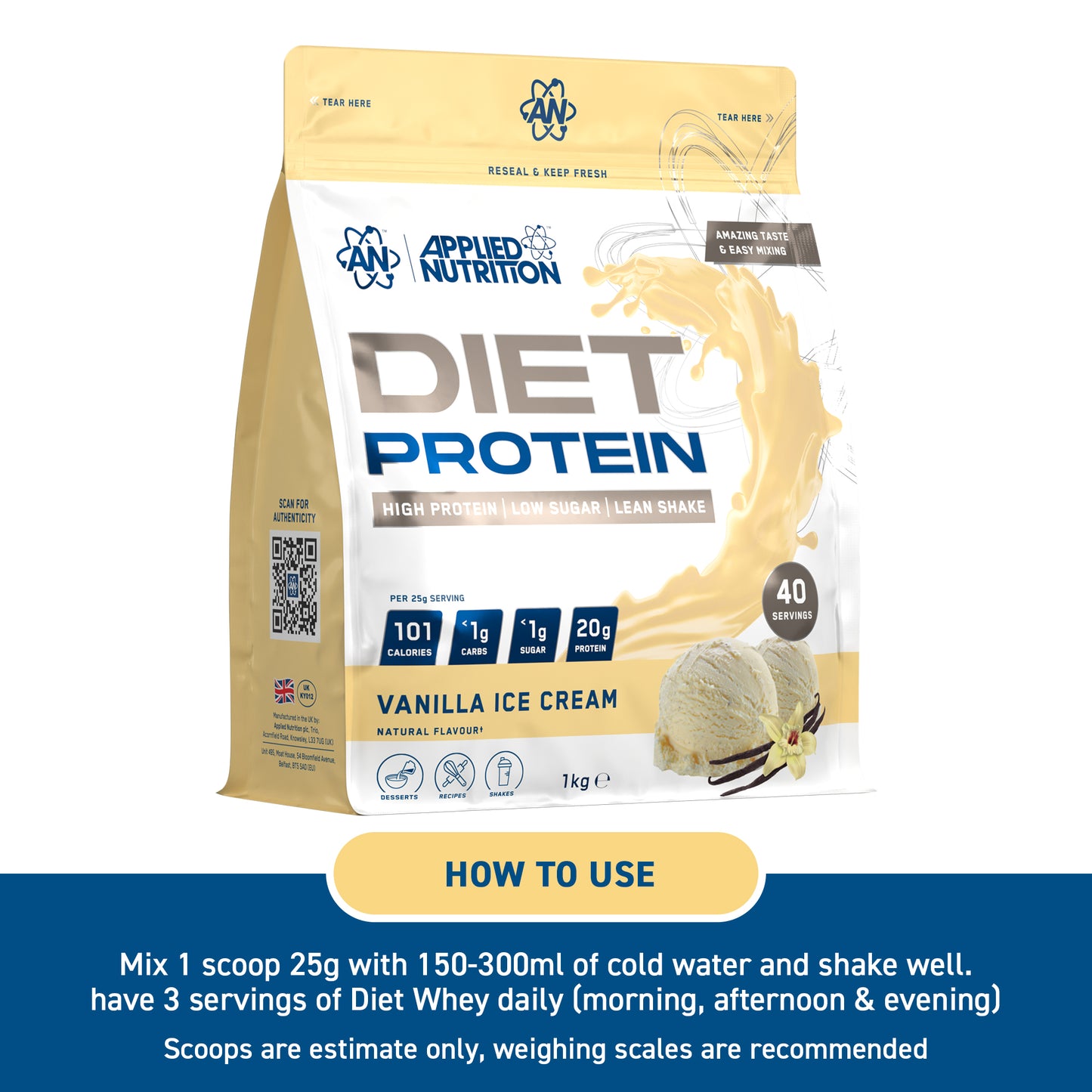 Diet Whey 1kg  40 Serv.