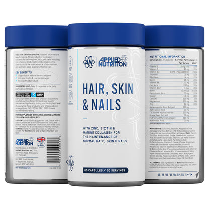 Hair Skin and Nails Collagen Capsules - 30 Servings