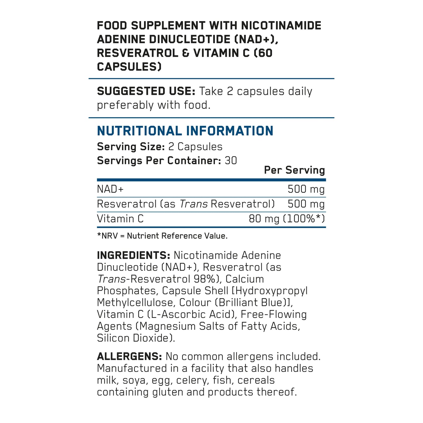 Nad + Resveratrol 60 Caps