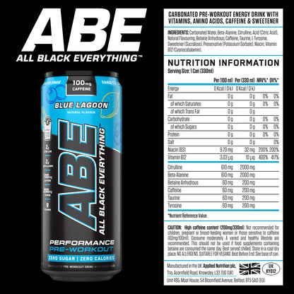 ABE - Energy & Performance Pre Workout Cans x12 - Sin azúcar.