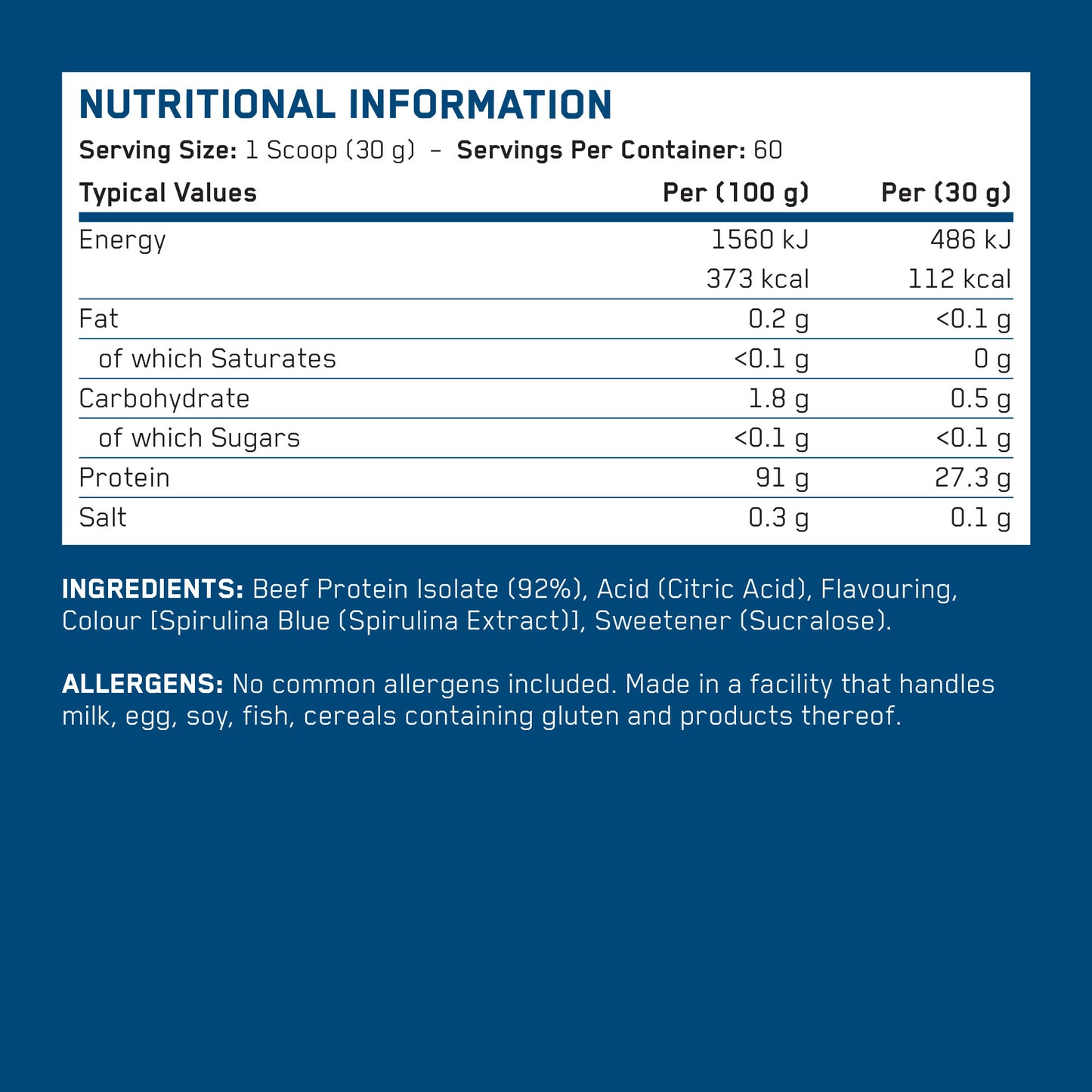 BEEF-XP Clear Beef Protein Isolate 1.8kg (60 Servings)