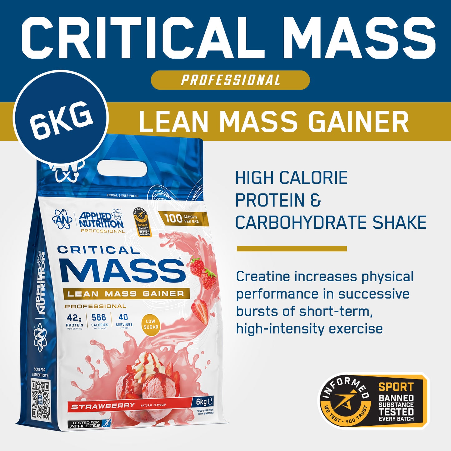 Critical Mass Professional 6kg - Lean Mass Gainer (40 Servings)