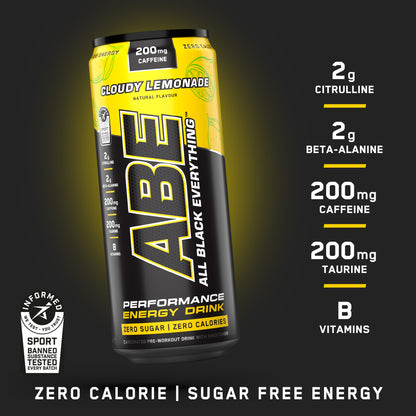 ABE - Energy & Performance Pre Workout Cans x12 - Sin azúcar.