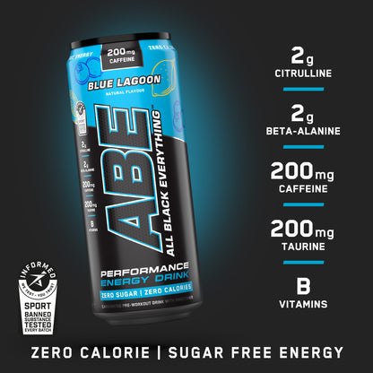 ABE - Energy & Performance Pre Workout Cans x12 - Sin azúcar.