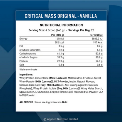 Original Formula - Critical Mass 6kg (25 Servings)
