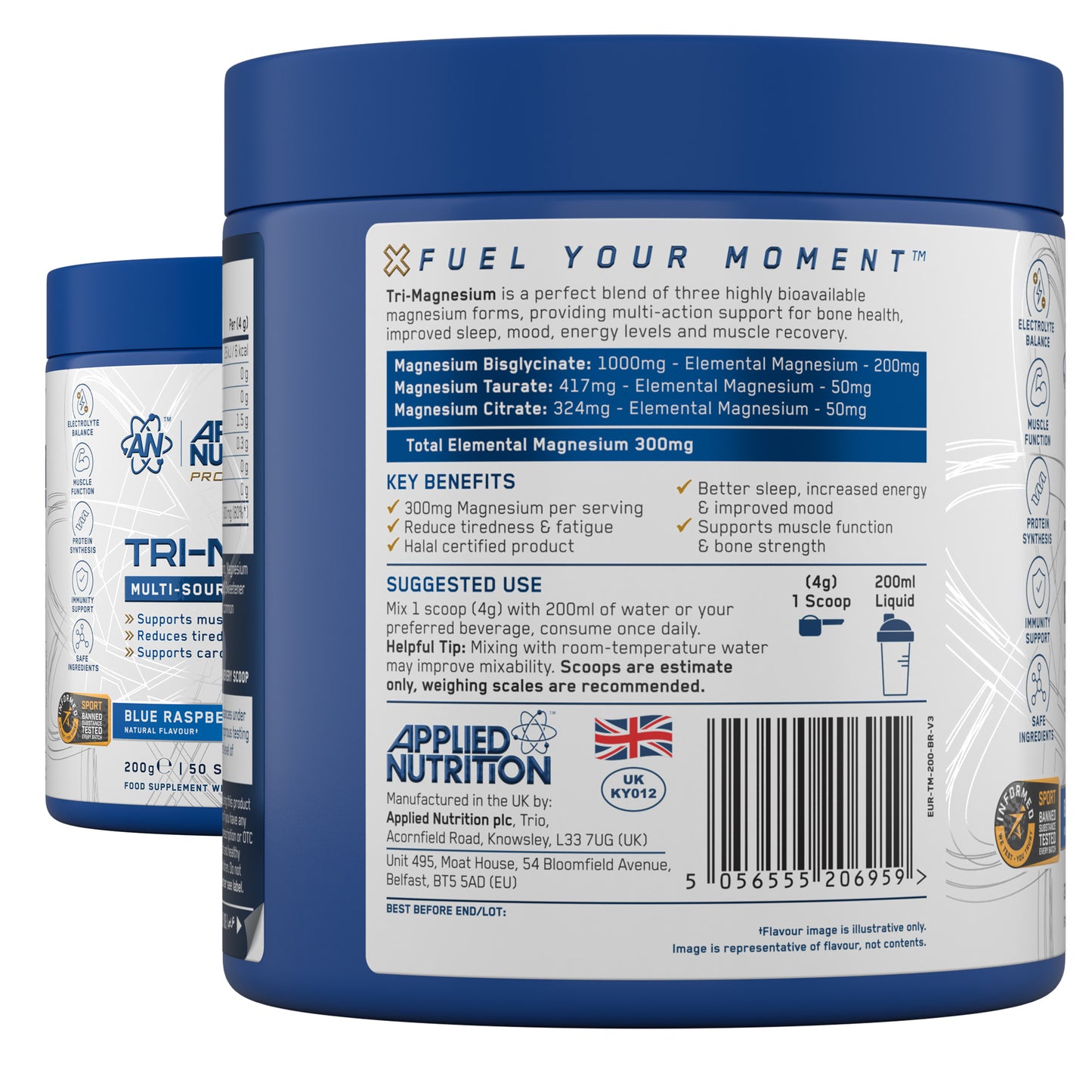 Tri-Magnesium Powder – Magnesium Bisglycinate, Citrate & Taurate