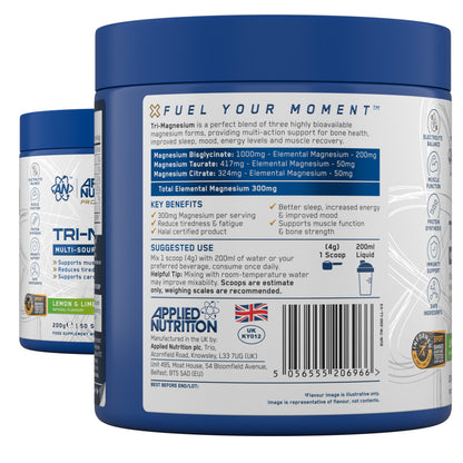 Tri-Magnesium Powder – Magnesium Bisglycinate, Citrate & Taurate