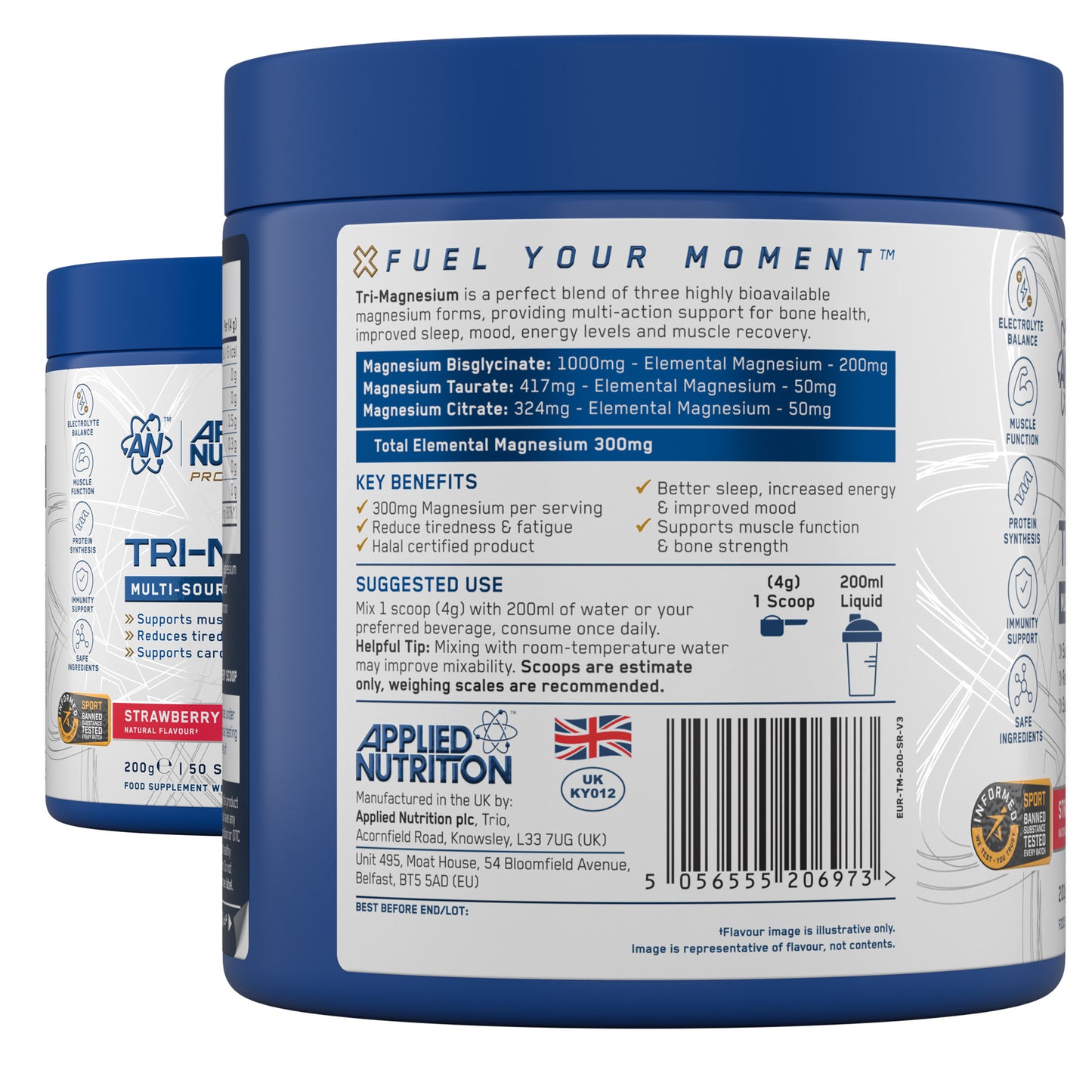 Tri-Magnesium Powder – Magnesium Bisglycinate, Citrate & Taurate