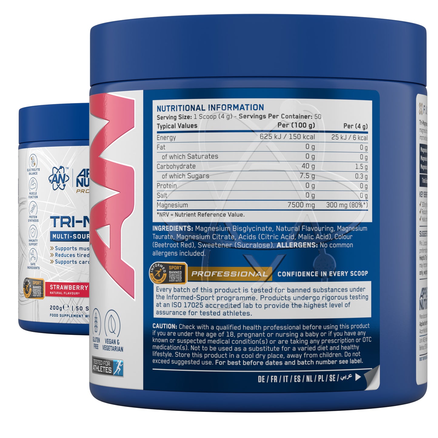 Tri-Magnesium Powder – Magnesium Bisglycinate, Citrate & Taurate