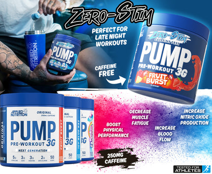 Pump 3G Zero Stimulant Caffeine Free Pre-Workout 375g